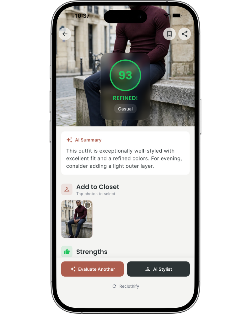 Get an honest score from Clothi
